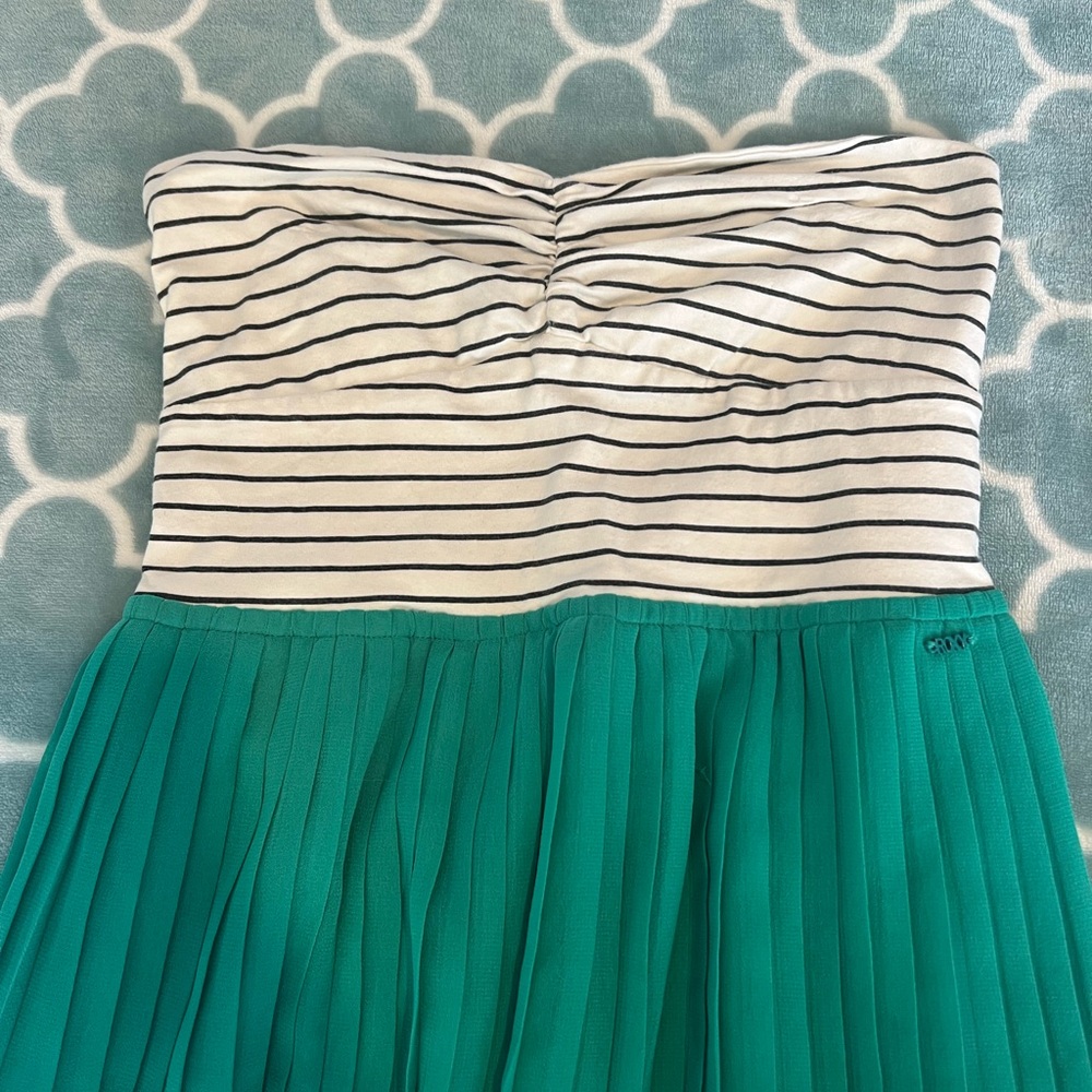 Roxy Striped Strapless Dress with Green Skirt - Picture 3 of 5